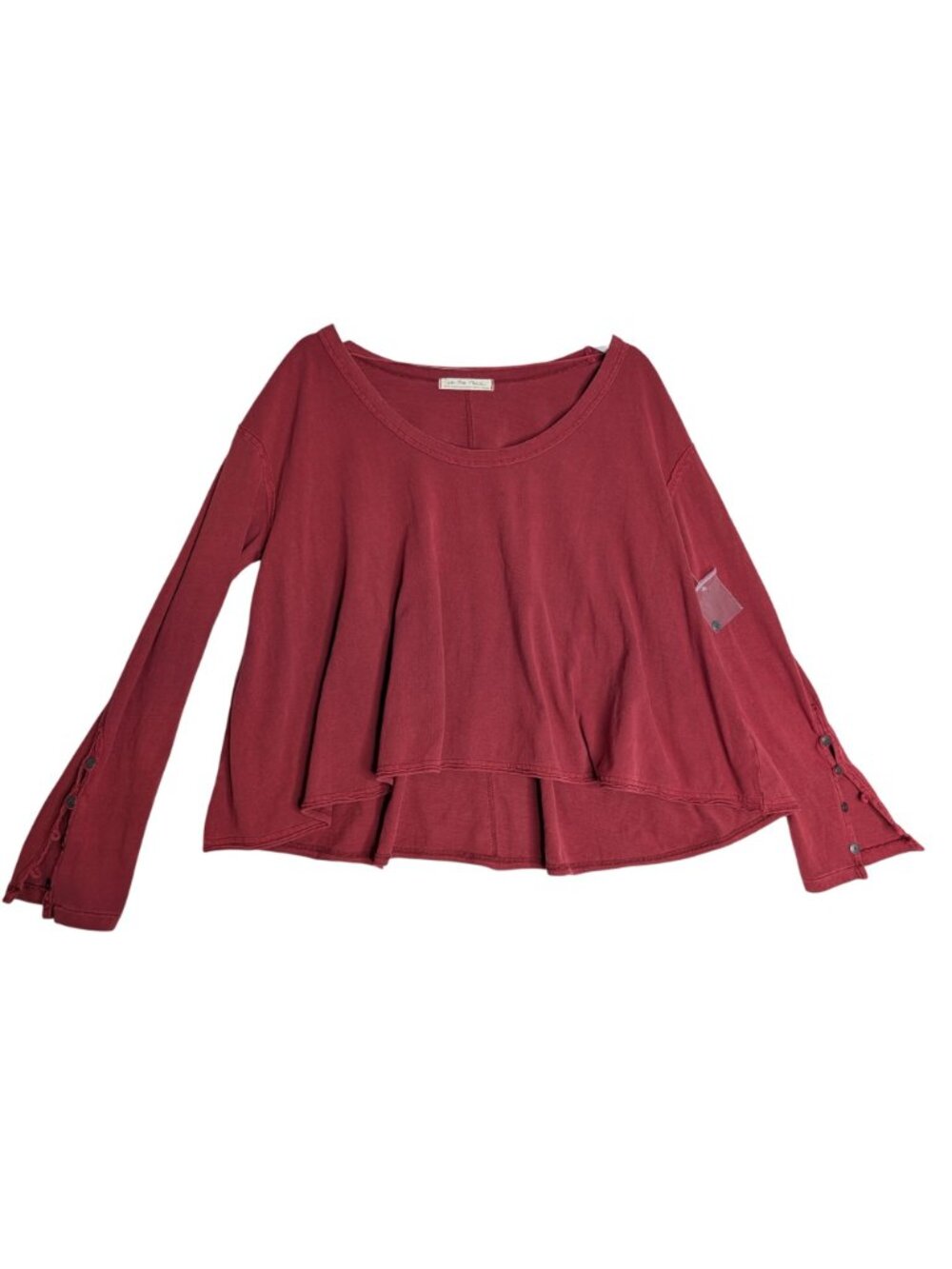 We The Free Womens Scoop Neck Long Sleeve Swing Top Maroon XL NWOT Cotton - Picture 2 of 13